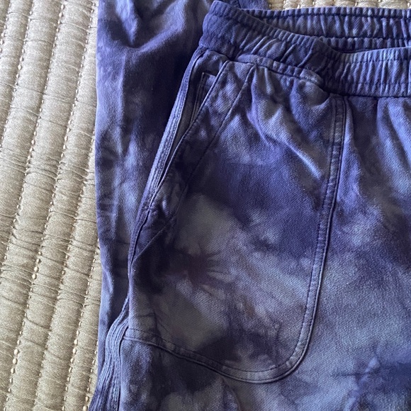 Athleta Blue Tie Dye Fleece Joggers L - Picture 5 of 7